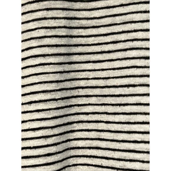 Linen Blend Tee Top Womens XXL Short Sleeve Boxy Striped Nautical Preppy Beach - Picture 6 of 10